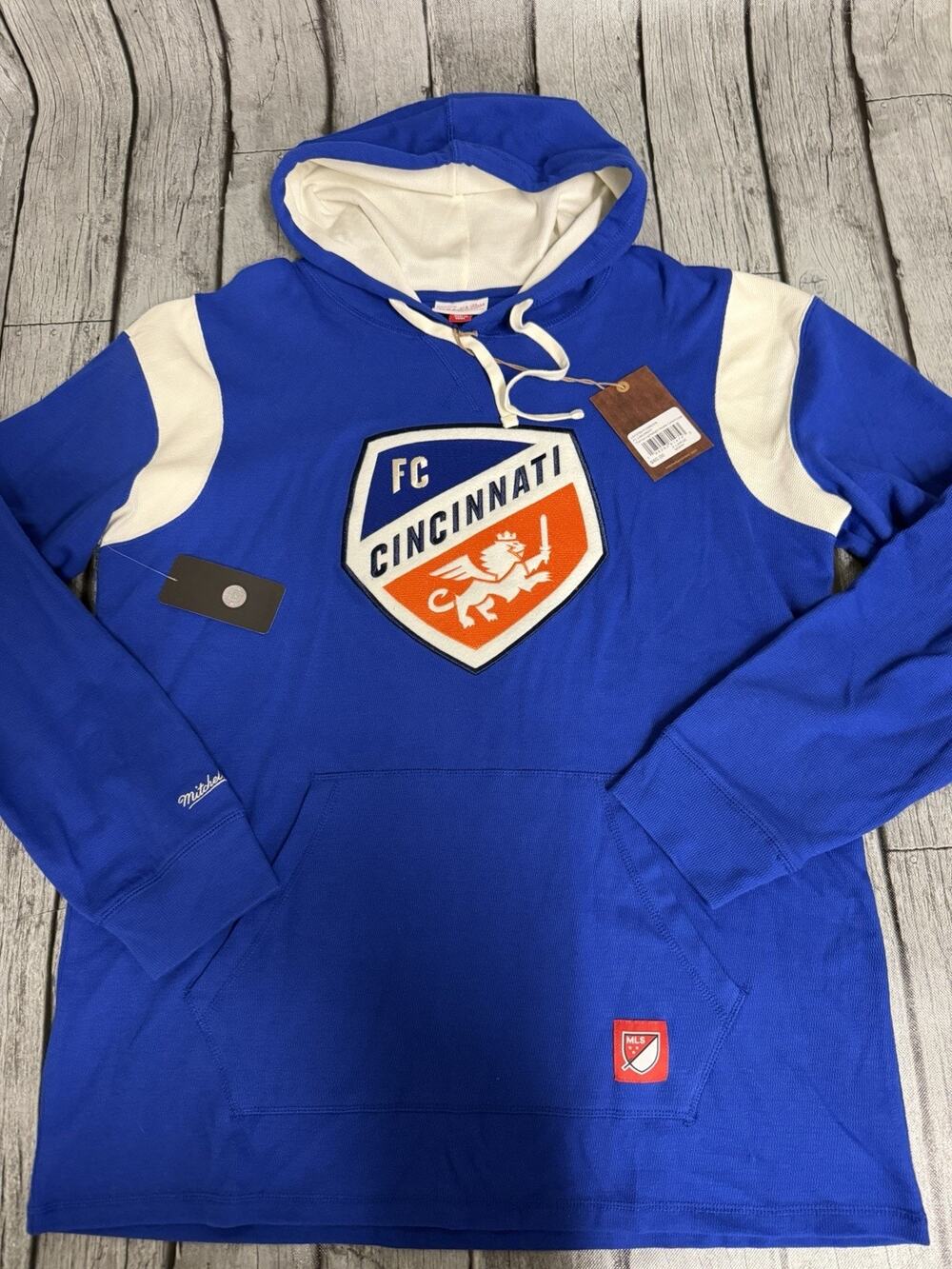 NWT Men’s Mitchell & Ness FC Cincinnati Thermal Lightweight Hoodie XL Blue